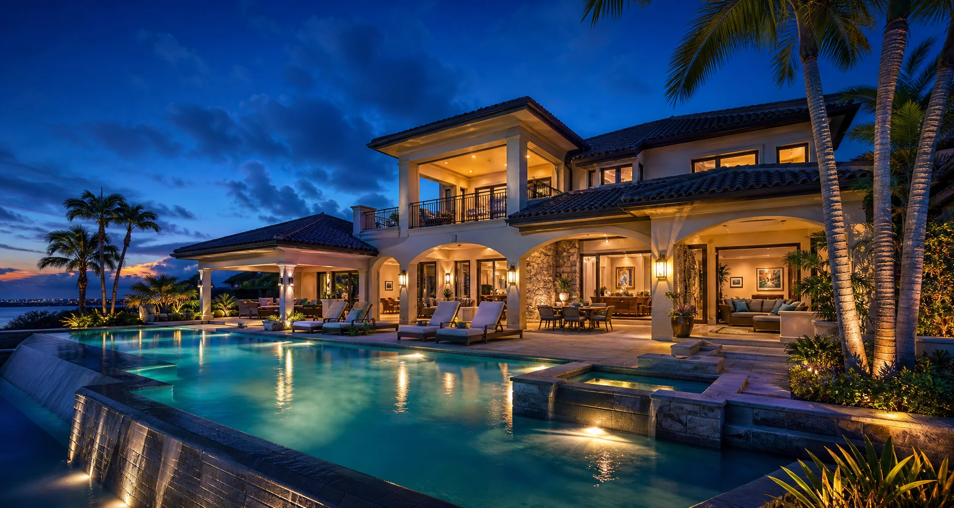 Luxury Koh Samui villa catering infinity pool and outdoor dining scene